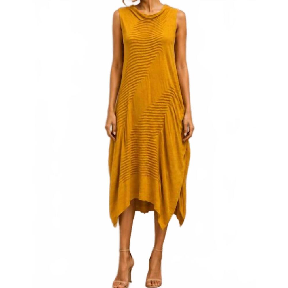 NEW PIER ANTONIO GASPARI tunica nervure dress in yellow